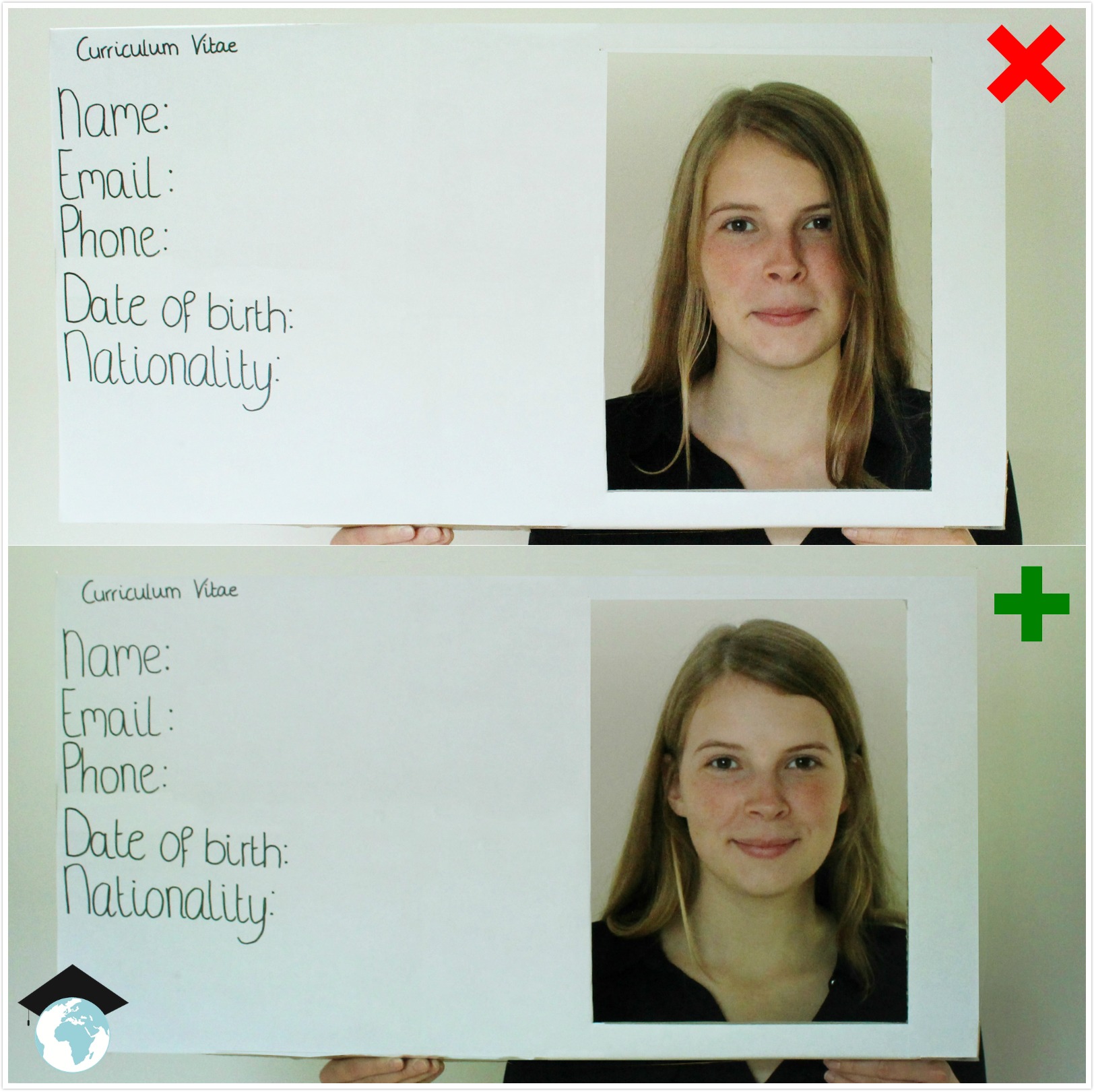 Bad Cv Pictures Versus Good Cv Pictures Careerprofessor Works